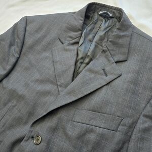 Fumagalli’s Zignone Super 100 Gray Windowpane Wool Blazer 40LN Italy